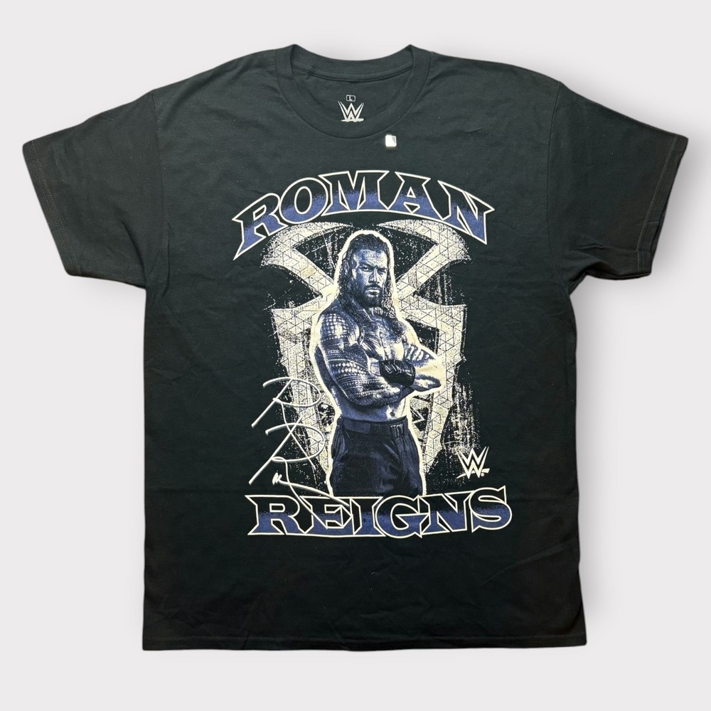 WWE Roman Reigns Graphic T-Shirt Mens Large Black Ripple Junction Wrestling Tee
